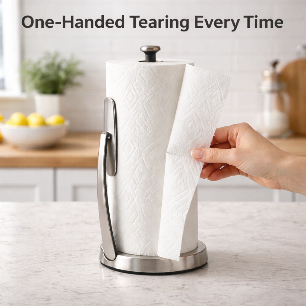 Aflrycosh® Countertop Paper Towel Holder, Freestanding Paper Roll Stand for Kitchen Countertops