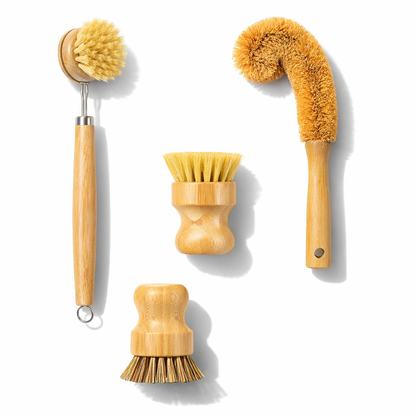 Aflrycosh® 4-Piece Bamboo Cleaning Brush Set