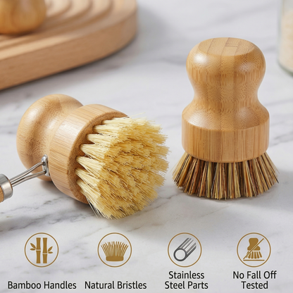Aflrycosh® 4-Piece Bamboo Cleaning Brush Set