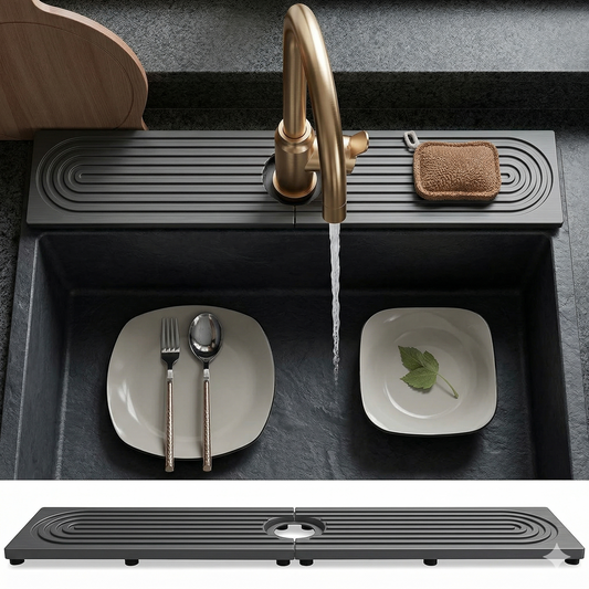 Aflrycosh® Faucet Mat for Kitchen Sink, Diatomite Stone Sink Mat, Water-Absorbing Splash Catcher for Faucet Base, Countertop Organizer