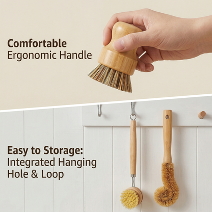 Aflrycosh® 4-Piece Bamboo Cleaning Brush Set